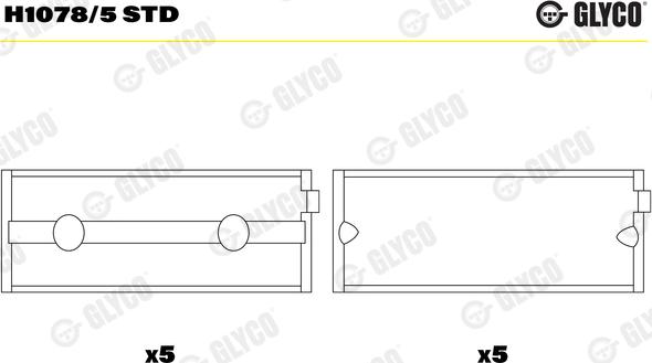 Glyco H1078/5 STD - Подшипник коленвала avtokuzovplus.com.ua