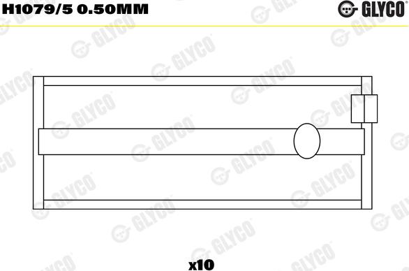 Glyco H1079/5 0.50mm - Підшипник коленвала autocars.com.ua