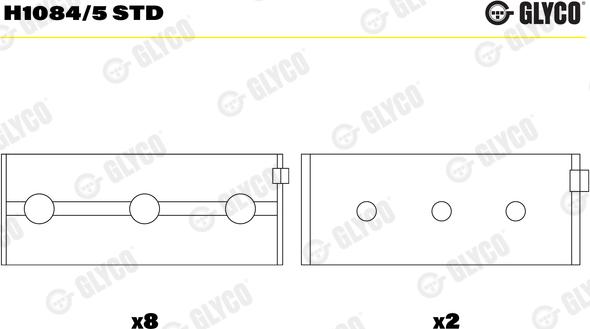 Glyco H1084/5 STD - Підшипник коленвала autocars.com.ua