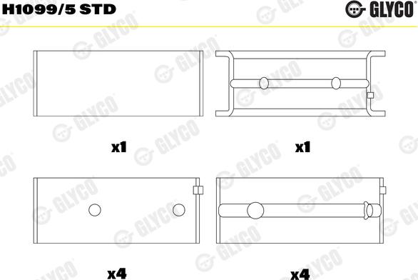 Glyco H1099/5 STD - Підшипник коленвала autocars.com.ua