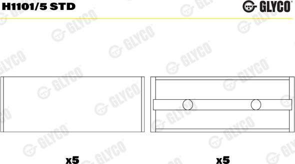 Glyco H1101/5 STD - Подшипник коленвала avtokuzovplus.com.ua