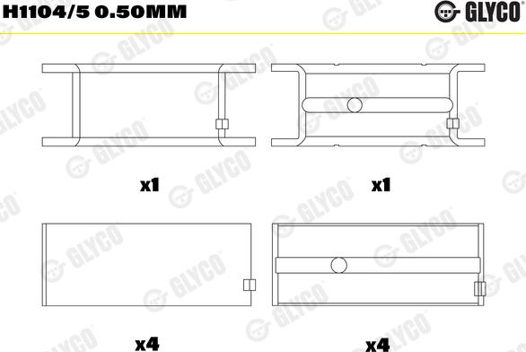 Glyco H1104/5 0.50mm - Підшипник коленвала autocars.com.ua