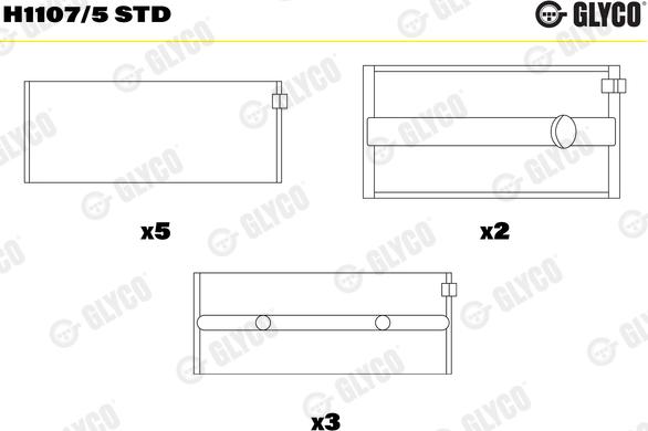 Glyco H1107/5 STD - Підшипник коленвала autocars.com.ua
