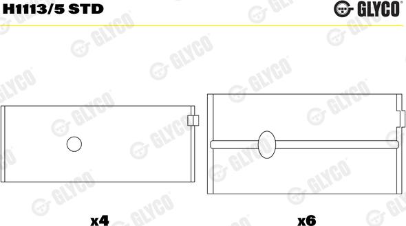 Glyco H1113/5 STD - Подшипник коленвала avtokuzovplus.com.ua