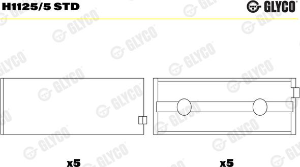 Glyco H1125/5 STD - Підшипник коленвала autocars.com.ua