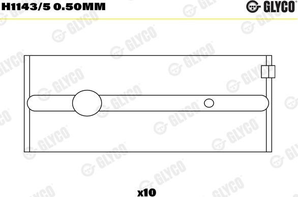Glyco H1143/5 0.50mm - Підшипник коленвала autocars.com.ua