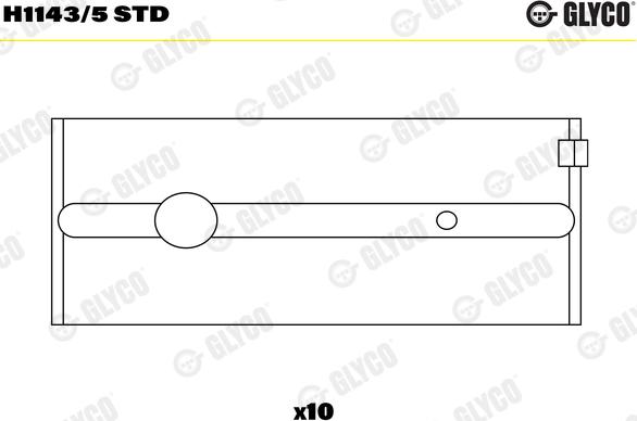 Glyco H1143/5 STD - Підшипник коленвала autocars.com.ua