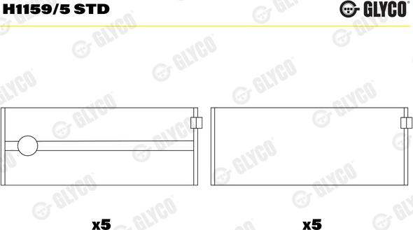 Glyco H1159/5 STD - Підшипник коленвала autocars.com.ua