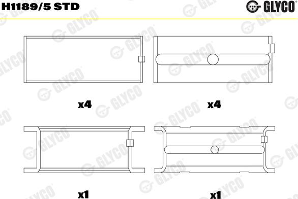 Glyco H1189/5 STD - Підшипник коленвала autocars.com.ua