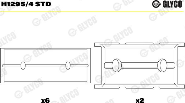 Glyco H1295/4 STD - Підшипник коленвала autocars.com.ua