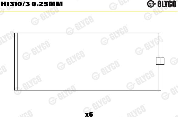 Glyco H1310/3 0.25mm - Підшипник коленвала autocars.com.ua