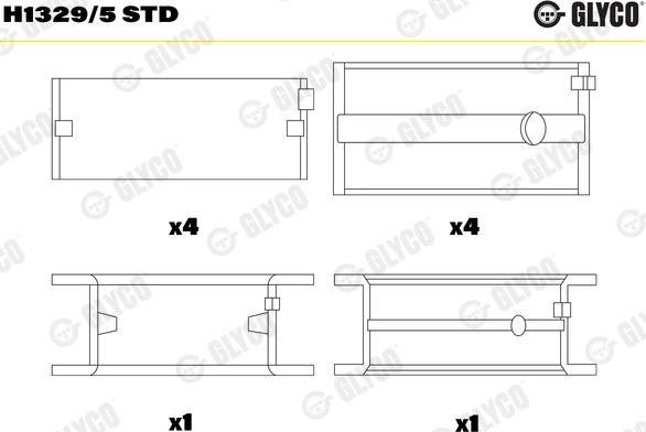 Glyco H1329/5 STD - Підшипник коленвала autocars.com.ua