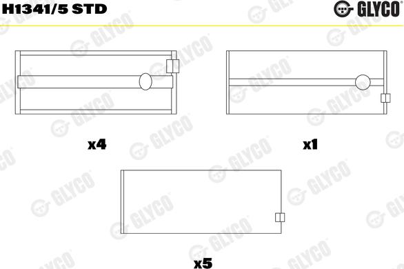 Glyco H1341/5 STD - Подшипник коленвала avtokuzovplus.com.ua