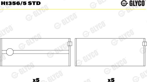 Glyco H1356/5 STD - Подшипник коленвала avtokuzovplus.com.ua