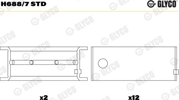 Glyco H688/7 STD - Подшипник коленвала avtokuzovplus.com.ua