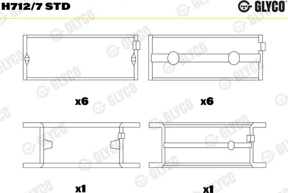 Glyco H712/7 STD - Підшипник коленвала autocars.com.ua