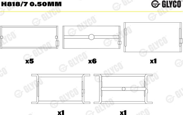 Glyco H818/7 0.50mm - Підшипник коленвала autocars.com.ua