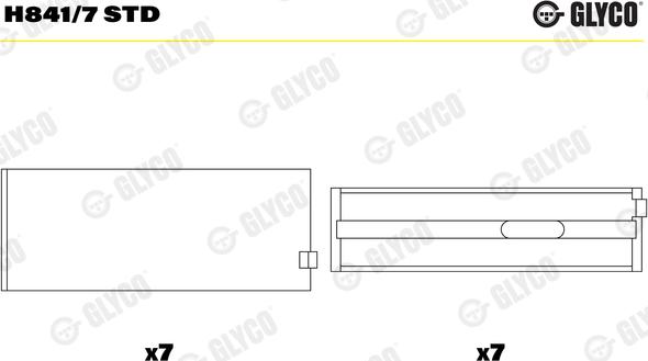 Glyco H841/7 STD - Підшипник коленвала autocars.com.ua