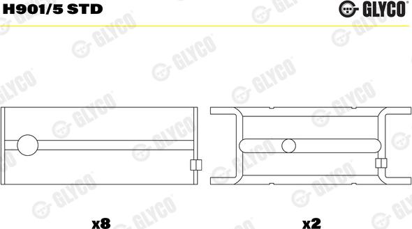 Glyco H901/5 STD - Підшипник коленвала autocars.com.ua