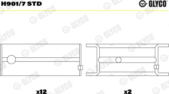 Glyco H901/7 STD - Підшипник коленвала autocars.com.ua