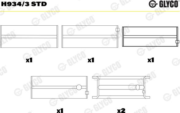 Glyco H934/3 STD - Підшипник коленвала autocars.com.ua