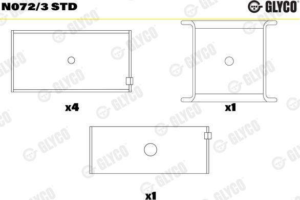 Glyco N072/3 STD - Подшипник распредвала avtokuzovplus.com.ua