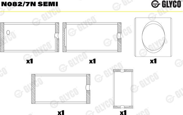 Glyco N082/7N SEMI - Подшипник распредвала avtokuzovplus.com.ua