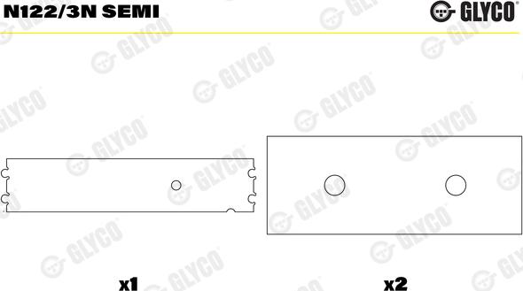 Glyco N122/3N SEMI - Підшипник распредвала autocars.com.ua