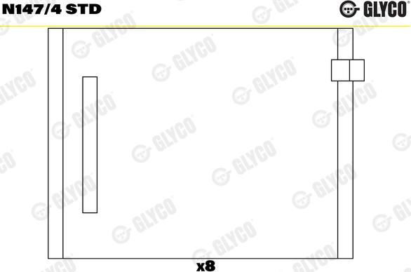 Glyco N147/4 STD - Підшипник распредвала autocars.com.ua