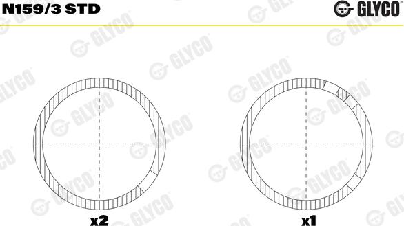 Glyco N159/3 STD - Підшипник распредвала autocars.com.ua