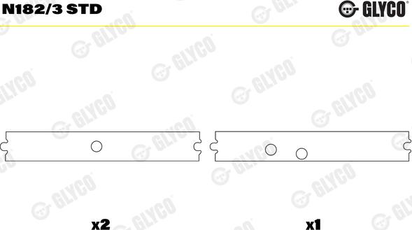 Glyco N182/3 STD - Підшипник распредвала autocars.com.ua