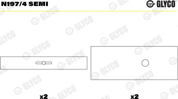 Glyco N197/4 SEMI - Подшипник распредвала avtokuzovplus.com.ua