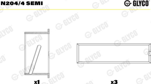 Glyco N204/4 SEMI - Підшипник распредвала autocars.com.ua