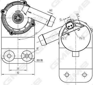 GMB GEW-F007 - Додатковий водяний насос autocars.com.ua
