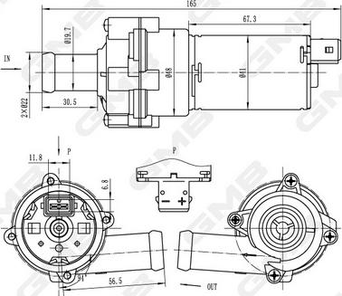 GMB GEW-FI001 - Додатковий водяний насос autocars.com.ua