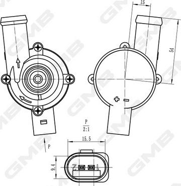 GMB GEW-VW002 - Додатковий водяний насос autocars.com.ua