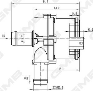 GMB GEW-VW019 - Додатковий водяний насос autocars.com.ua