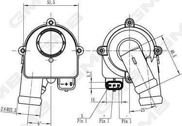 GMB GEW-VW028 - Дополнительный водяной насос avtokuzovplus.com.ua