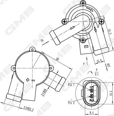 GMB GEW-VW032 - Дополнительный водяной насос avtokuzovplus.com.ua