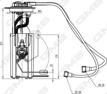 GMB GFPS-055A - Модуль паливного насоса autocars.com.ua