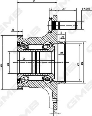 GMB GH22800T - Маточина колеса autocars.com.ua