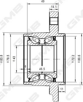 GMB GH22810 - Маточина колеса autocars.com.ua