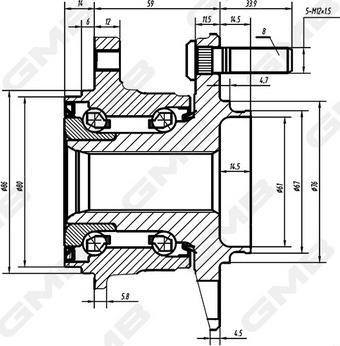 GMB GH34940 - Ступица колеса, поворотный кулак avtokuzovplus.com.ua