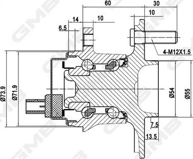 GMB GH35080A - Маточина колеса autocars.com.ua