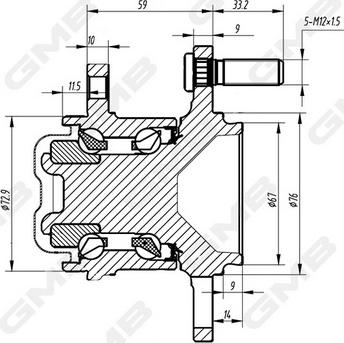 GMB GH35090 - Маточина колеса autocars.com.ua