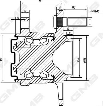 GMB GH35200 - Ступица колеса, поворотный кулак avtokuzovplus.com.ua