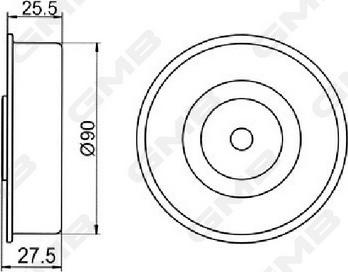 GMB GT10090 - Паразитний / Провідний ролик, зубчастий ремінь autocars.com.ua