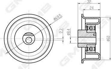 GMB GT60790 - Натяжной ролик, ремень ГРМ avtokuzovplus.com.ua