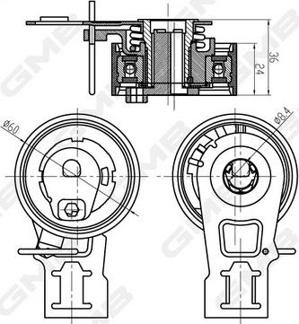 GMB GTB1020 - Натяжной ролик, ремень ГРМ avtokuzovplus.com.ua