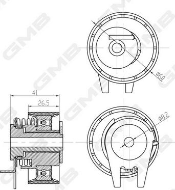 GMB GTB1120 - Натяжной ролик, ремень ГРМ avtokuzovplus.com.ua